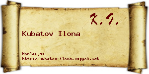 Kubatov Ilona névjegykártya